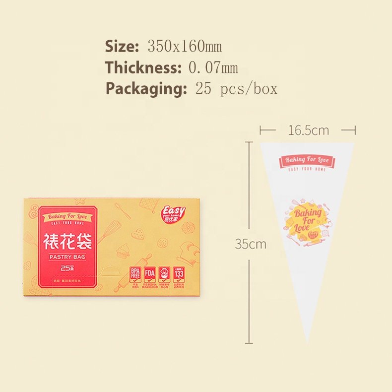Disposable Pastry Bags Anti Burst Piping Bags for Cream Frosting Cakes and Cookies Decoration