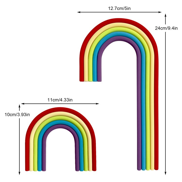 Large Rainbow Brown Cake Toppers Colorful Bear Cake Decorations for Wedding Baby Shower Girls Boys Birthday Party Supplies