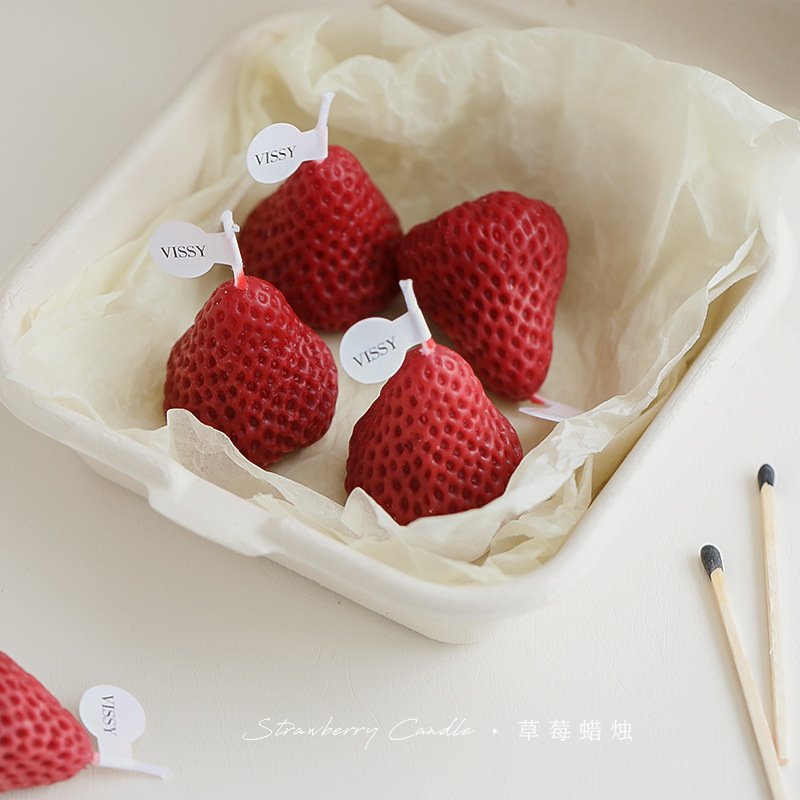 LEMON Strawberry Aromatherapy Candle Ins Valentine'S Day Wedding Photo Props Birthday Party Decorations Supplies Gift