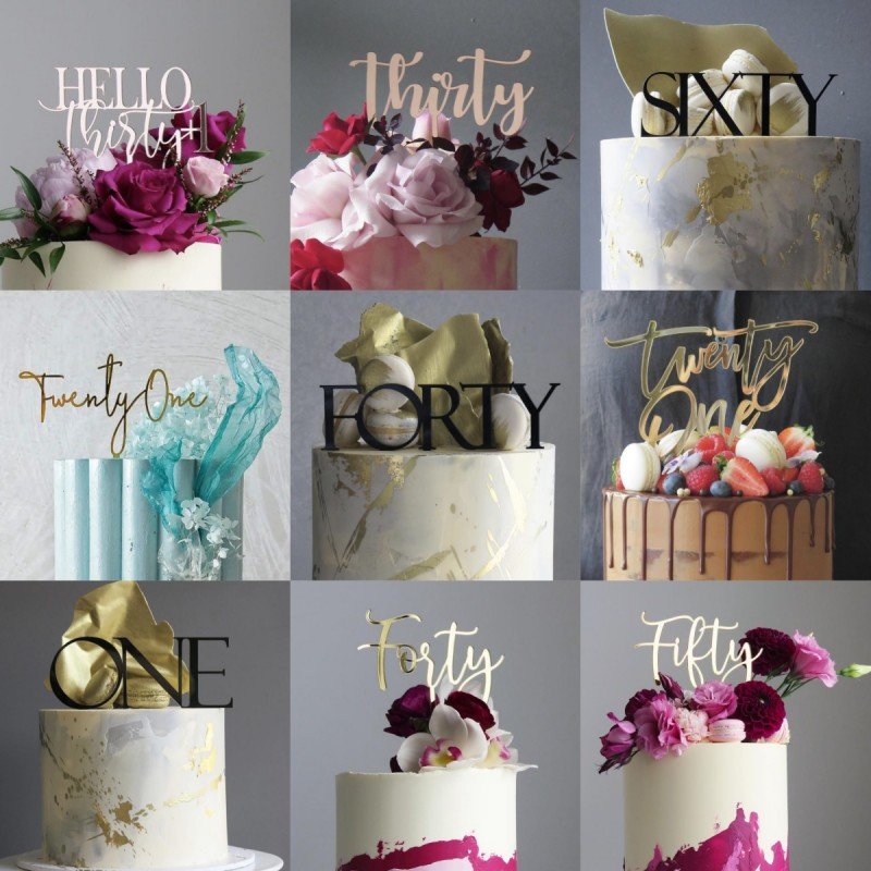 Number Acrylic Cake Decoration Birthday Digital Cake Topper Happy Birthday Party Age Baking Decoration