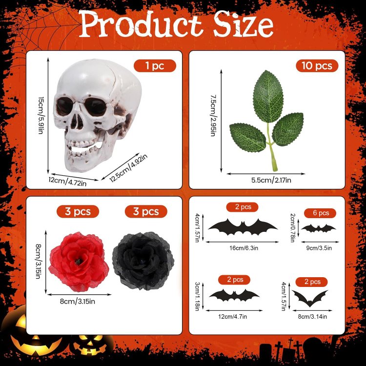 Halloween Cake Decoration Flower Ghost Skull Cake Topper for Halloween Party Decorations Halloween Birthday Cake Decoration