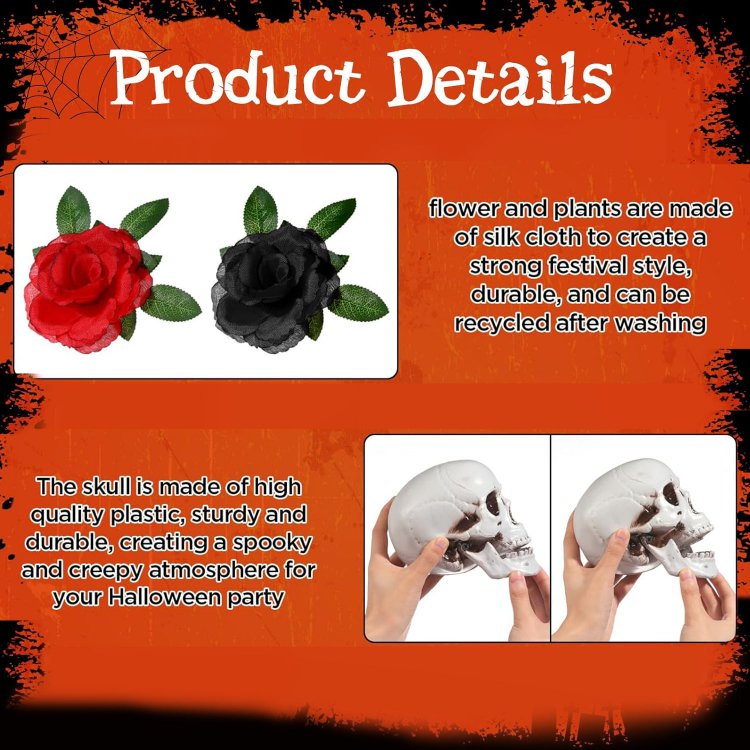 Halloween Cake Decoration Flower Ghost Skull Cake Topper for Halloween Party Decorations Halloween Birthday Cake Decoration