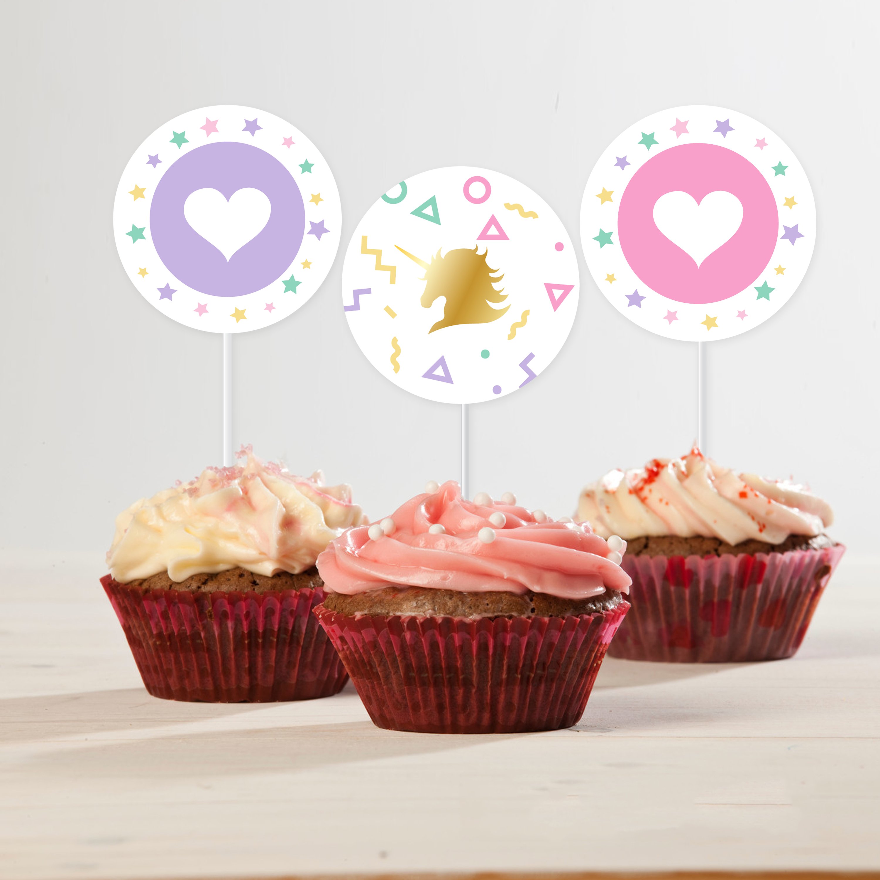 Cute Unicorn Birthday Wedding Party Cake Decoration Cupcake Topper Photos Props And Party Supplies