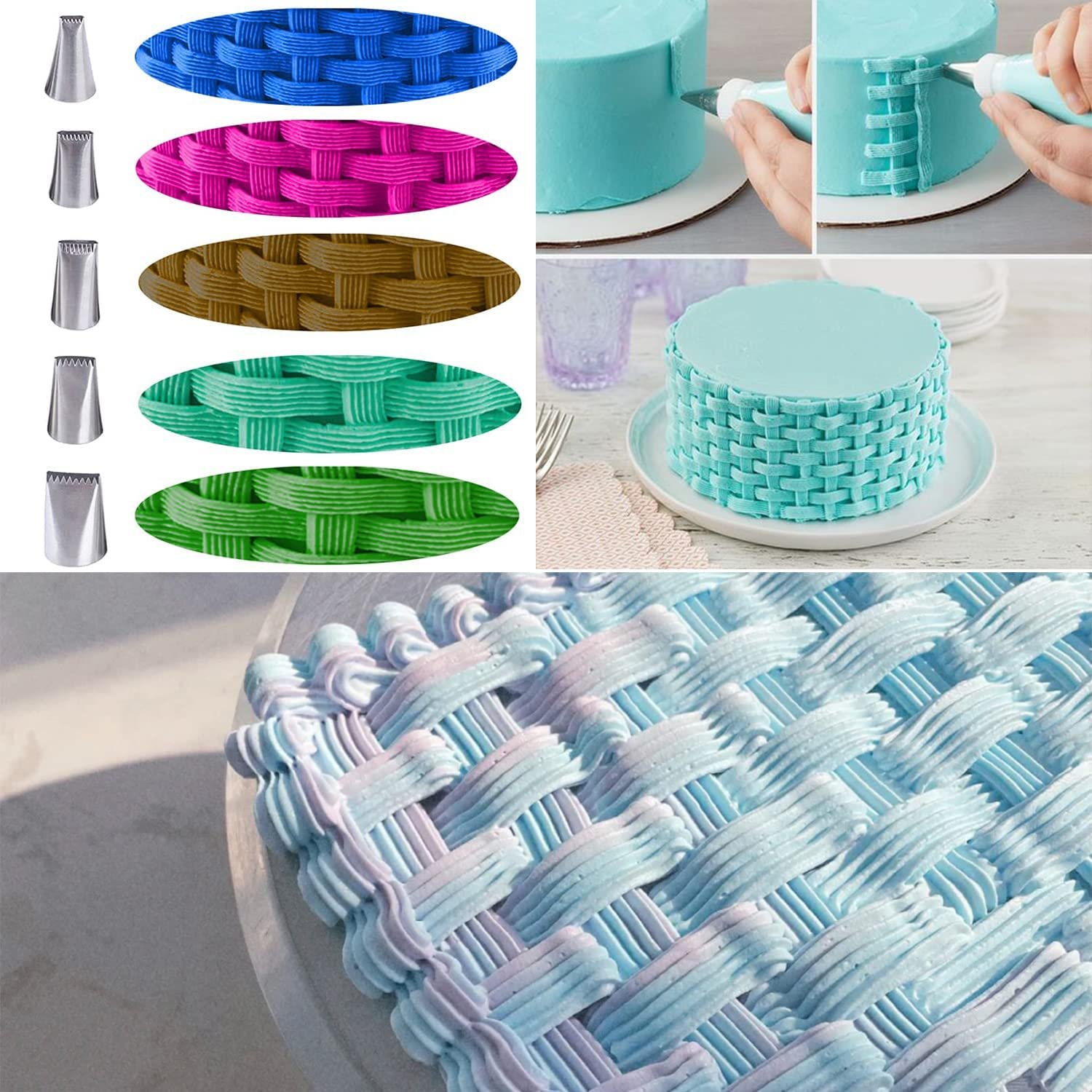 hot sale 5pcs set lnozzles 304 Stainless Steel Pastry nozzles piping tips Cake tool Supplier