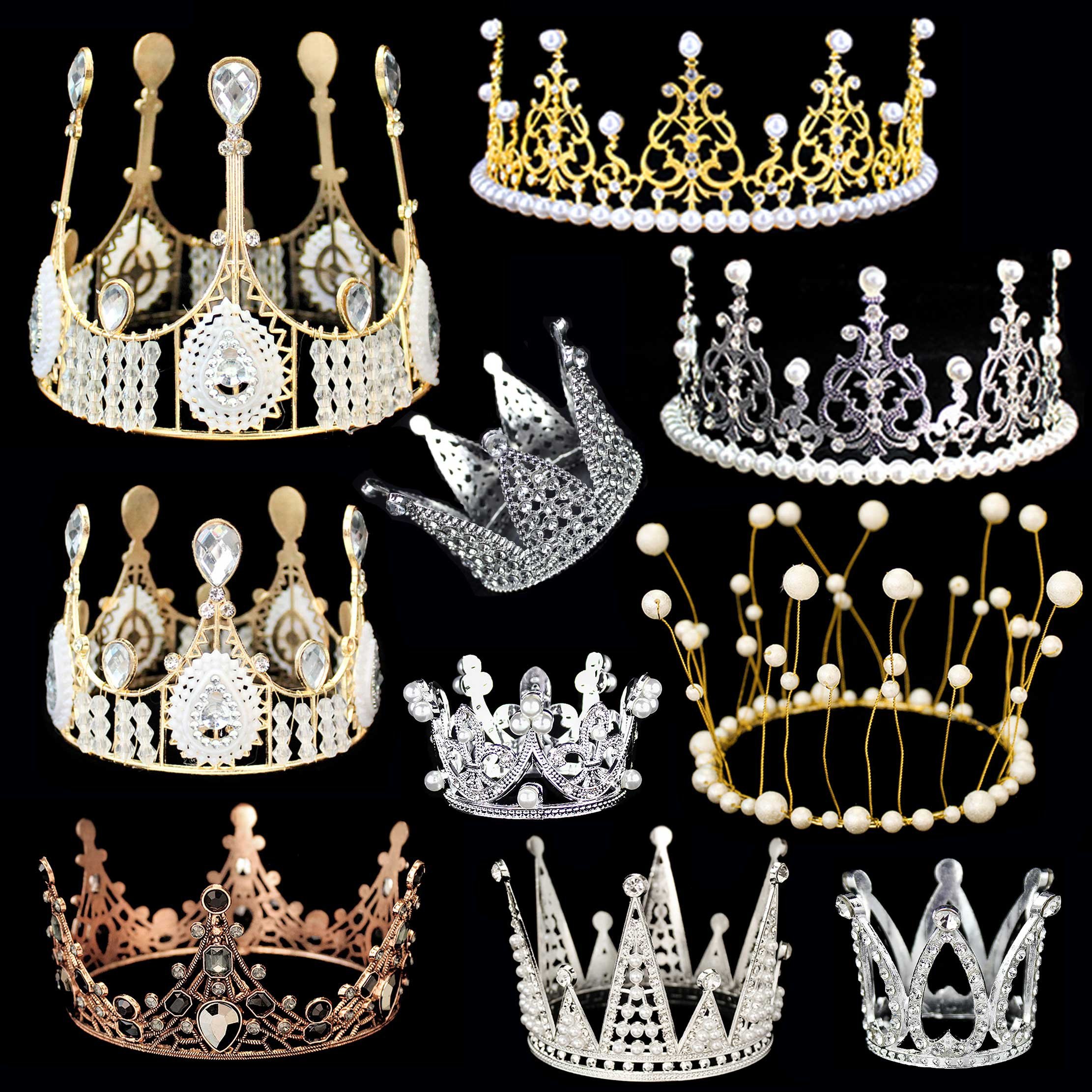 Homesun New design 3d High quality metal crown Gold Plating Cake Topper for girls cake Valentine cake birthday party