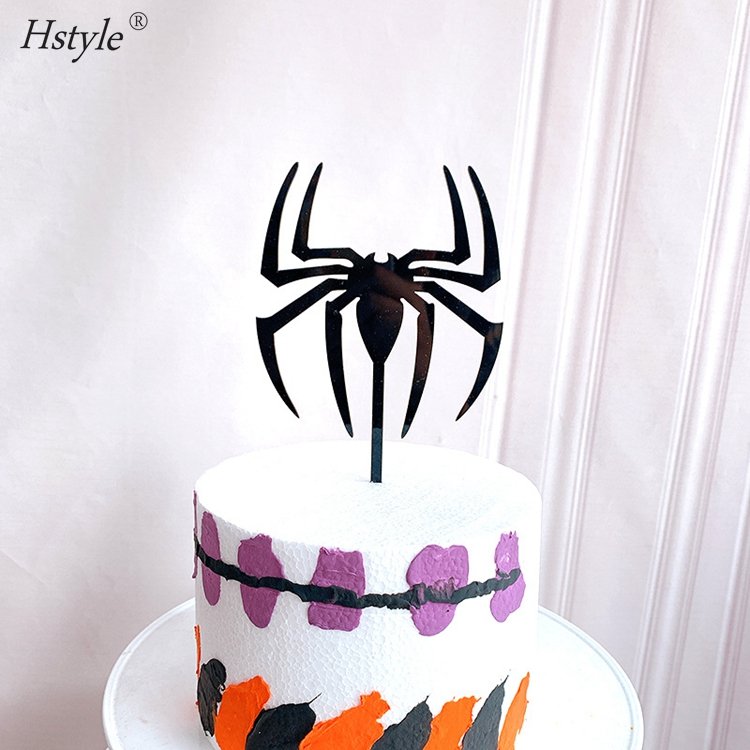 Hstyle New Arrival Halloween Acrylic Cake Topper DIY Halloween Party Decoration Dessert Cake Toppers Factory Direct Supply