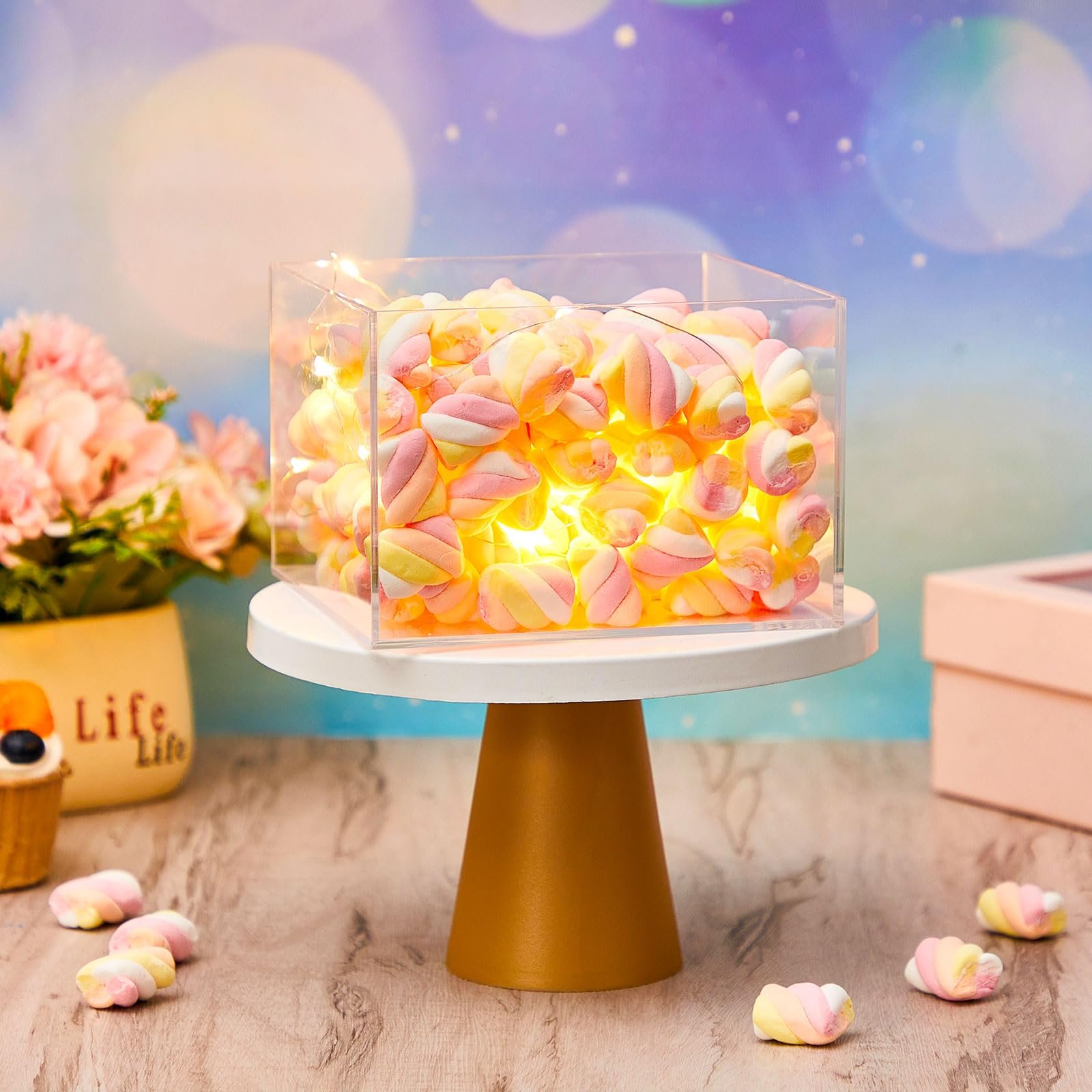 Factory wholesale 3 Pcs with LED cake decorating supplies Acrylic Cake Stand for christmas halloween festive party supplies
