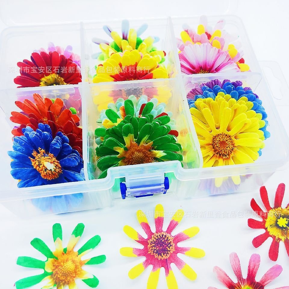 Wholesale hotel placement bread cake decoration edible wafer paper chrysanthemum edible wafer paper