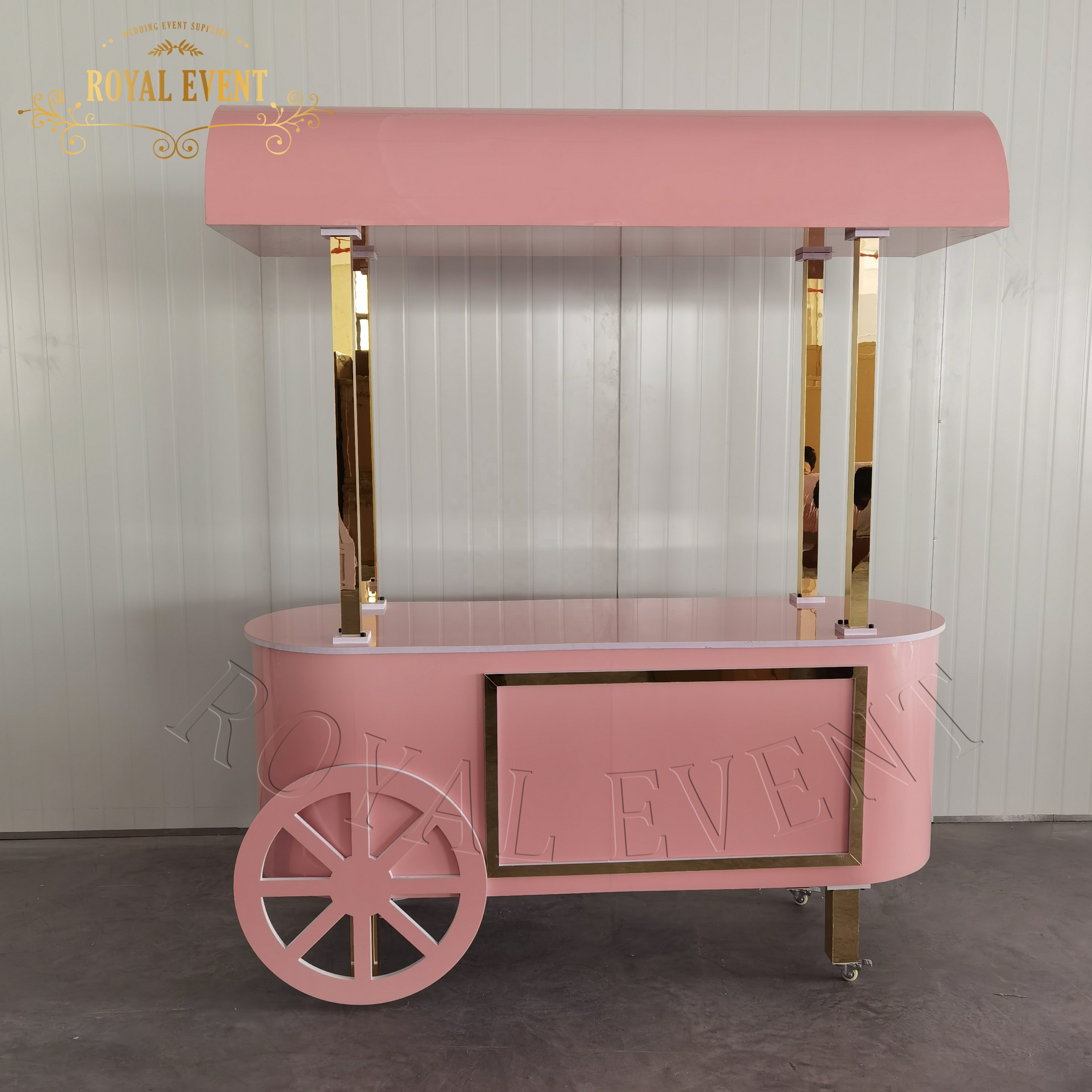 Baby Shower Decoration Flower Sweet Cart Cake Display Acrylic White Candy Bar Cart Wedding Event Parties