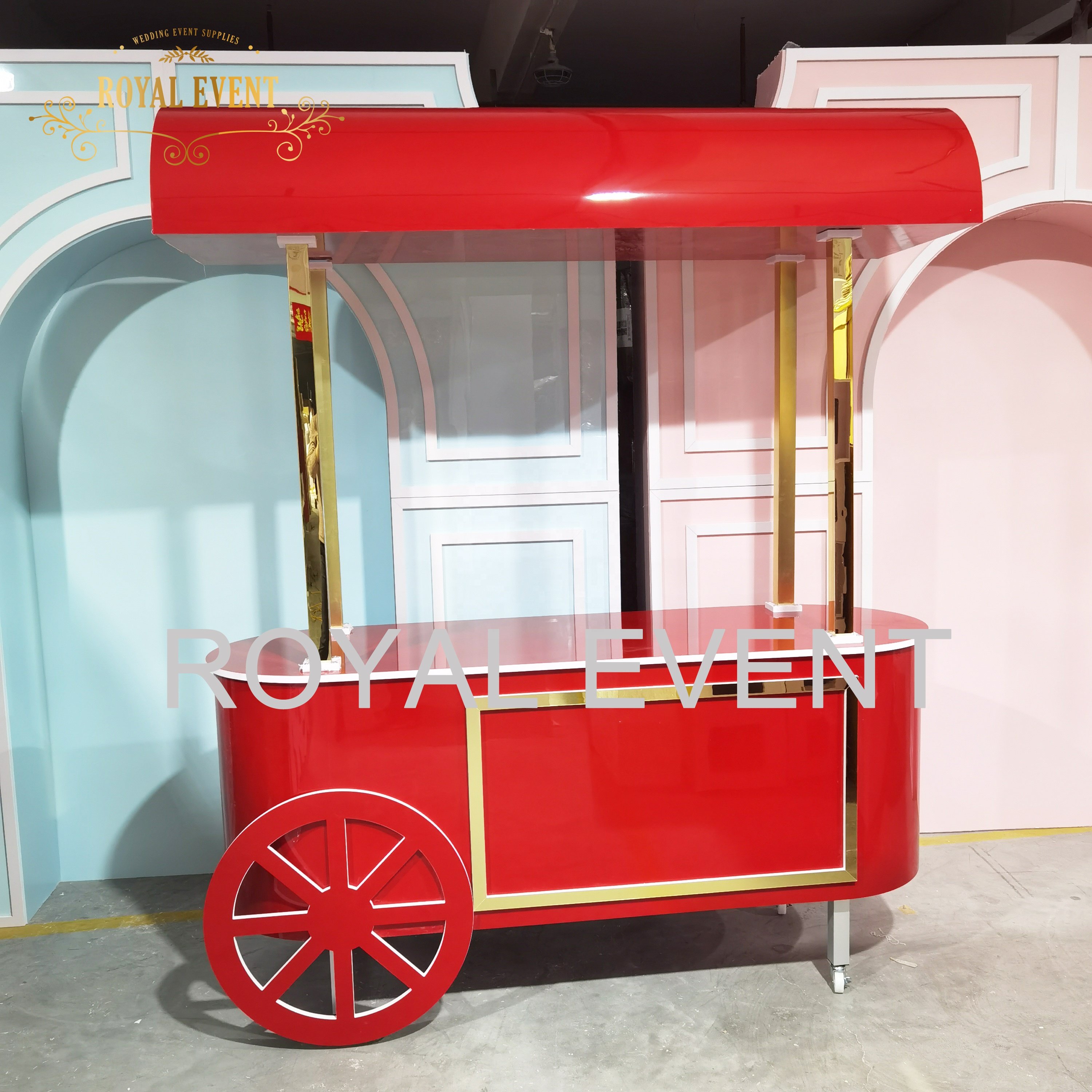 Baby Shower Decoration Flower Sweet Cart Cake Display Acrylic White Candy Bar Cart Wedding Event Parties