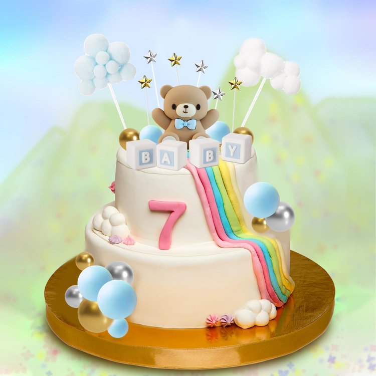 Teddy Bear Cake Decorations Mini Foam Balls Cake Toppers for Baby Shower Birthday Party Cake Decoration Supplies