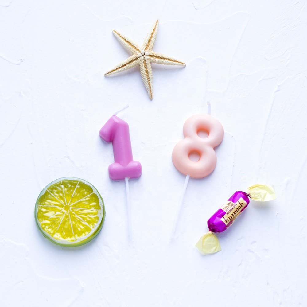 JYAO Wholesale Round Edge Number Candles Kids Baking Birthday Simple Rainbow Birthday Party Creative Candle Manufacturers