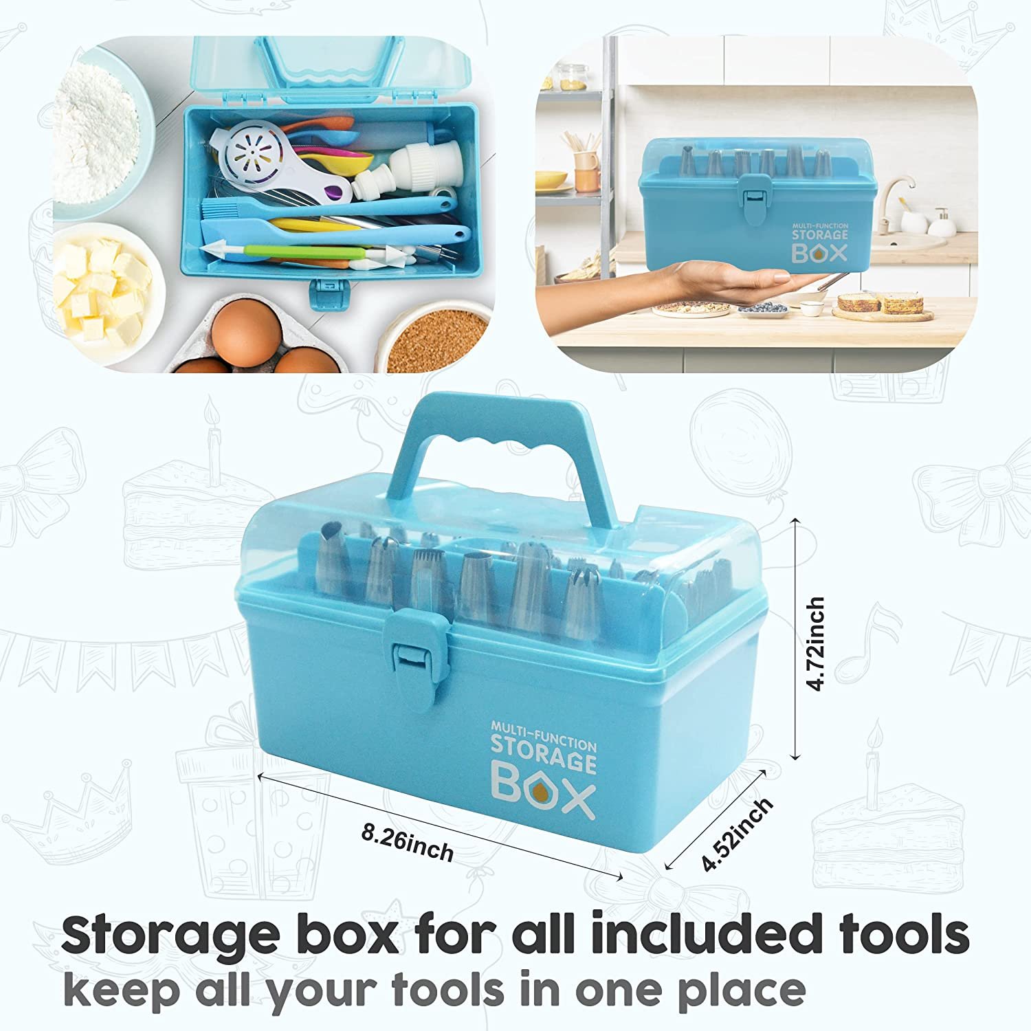 Cake Tools For Decorating 228PCS Baking Supplies Cake Tools For nozzle set Baking Pastry Tools Set With Storage Box