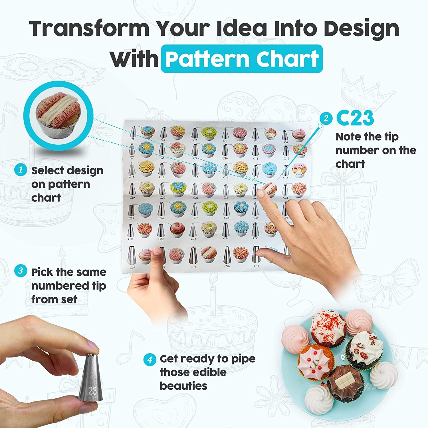 Cake Tools For Decorating 228PCS Baking Supplies Cake Tools For nozzle set Baking Pastry Tools Set With Storage Box