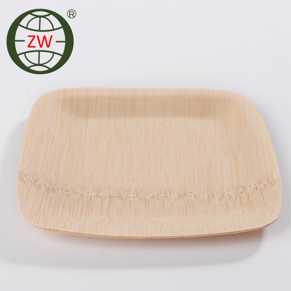 high quantity square plate bamboo snack plate