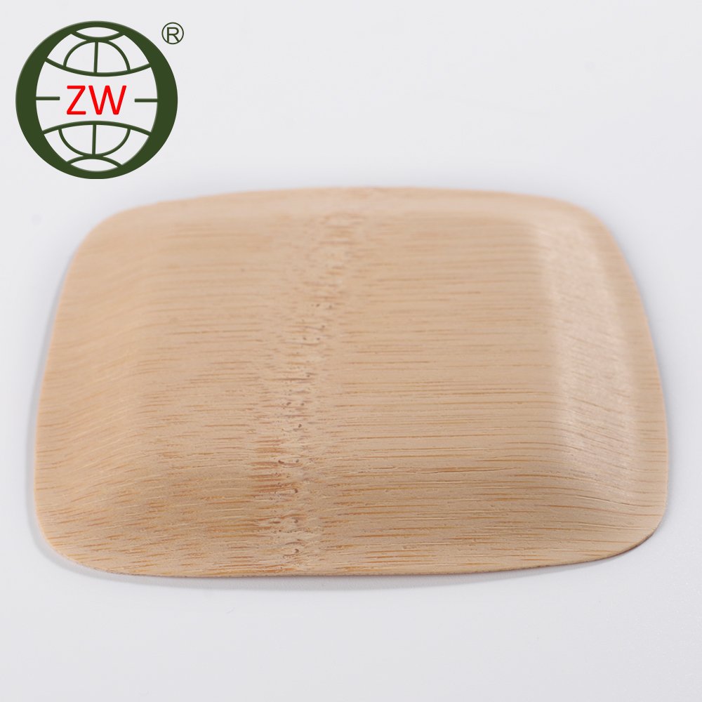 high quantity square plate bamboo snack plate