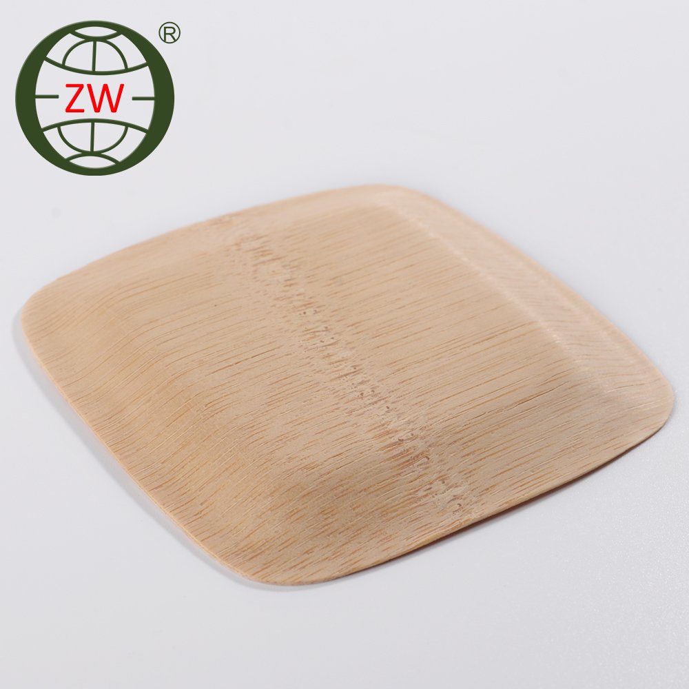 high quantity square plate bamboo snack plate