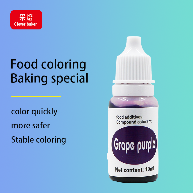 Hot Sale Grape Purple Edible Food Dye Liquid Cake Colorant in Halal Bottle Packaging