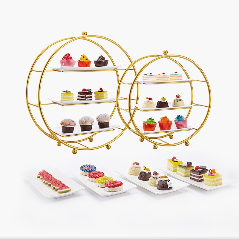 3 Tier Gold Metal Bird Cage Wedding Cup Cake Golden Party Buffet Riser Display Dessert Food Cake Stand Set For Wedding Cakes