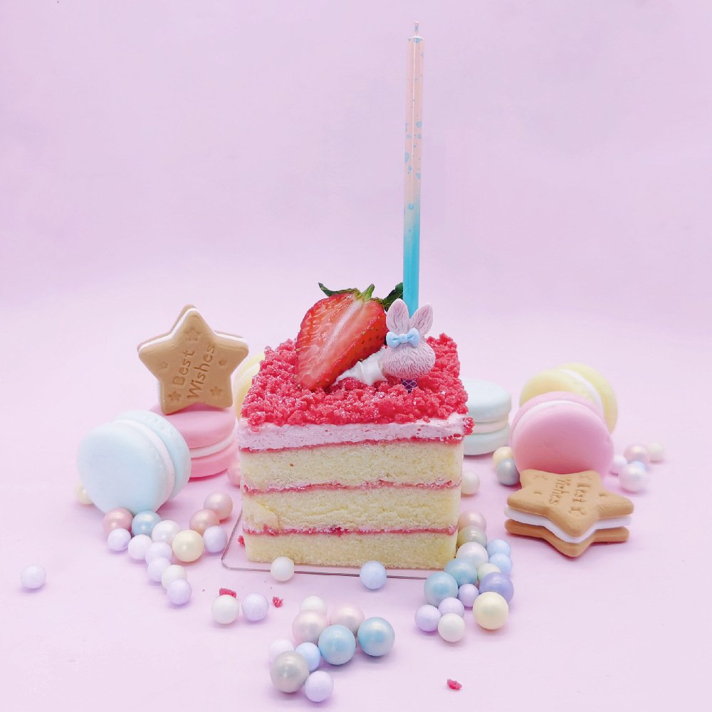 Fairy Tale Series Birthday Candles Cake Topper Slender Rod Pink Cartoon Bear Bottle Bunny Birthday Party Cake Decorations Candle