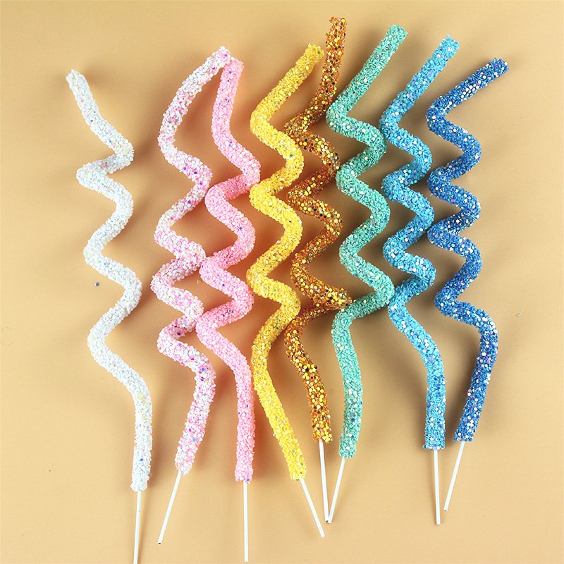 Party cake decoration all-match soft strips multi-colored soft strips dessert table decoration plug-in party dress up supplies