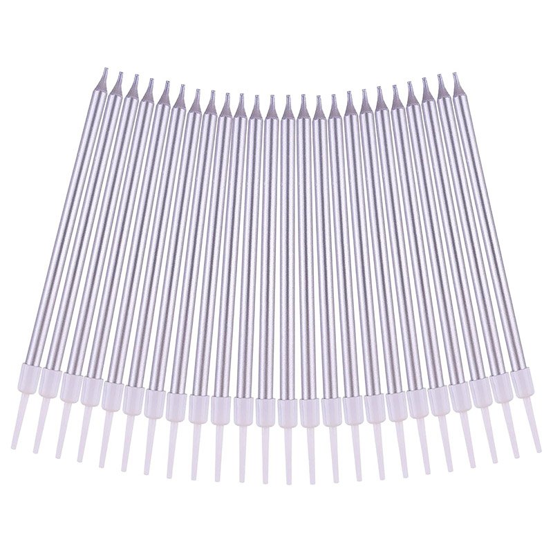 Wholesale colorful gold silver Straight Pencils cake decorating supplies electroplated pearlescent exquisite birthday candles