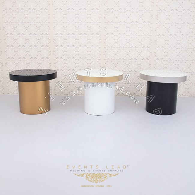 Black and gold metal dessert stand top cake display table round wedding cake table