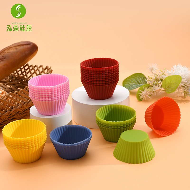 Home Kitchen Cooking Supplies Custom Cake Decorating Tools Silicone Mini Cake Molds Round Non-stick Materials