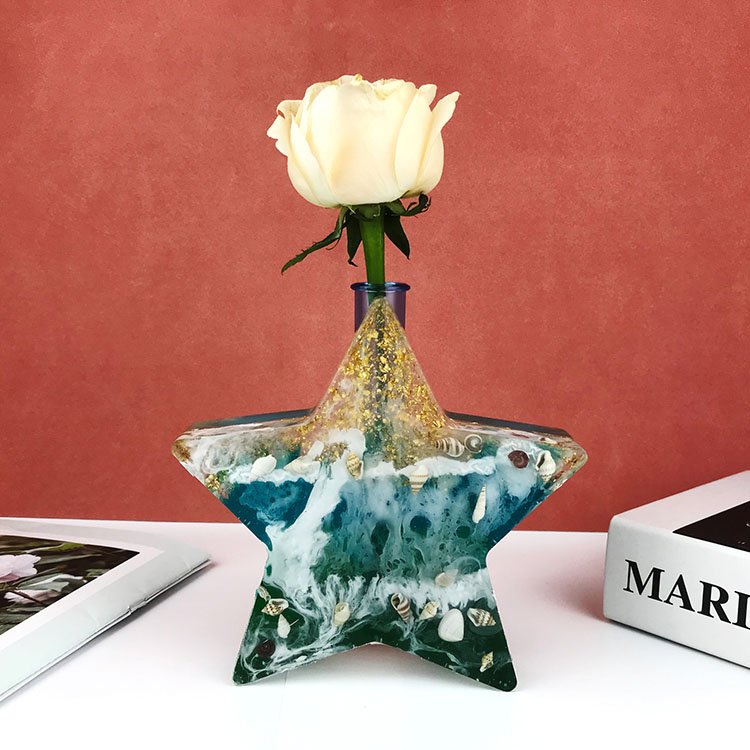 YS Square Heart Star Hydroponic Cylinder Plant Flower Pot Test Tube Vase Silicone Mold Decoration Casting Candle Plaster Tools