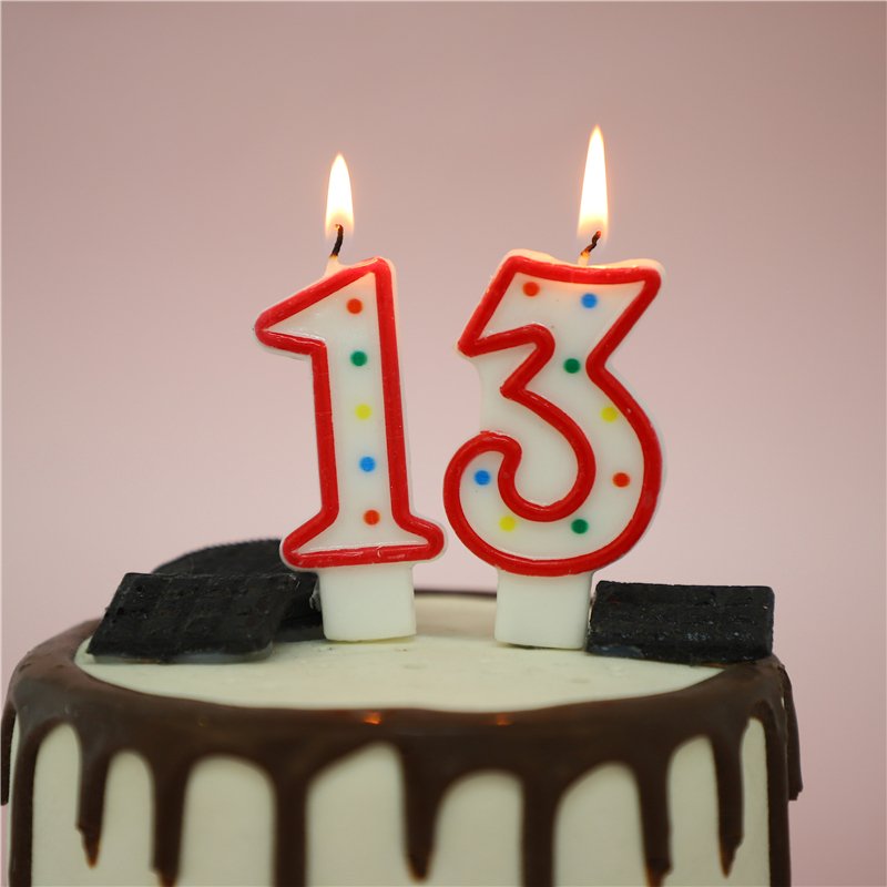 Mingsheng colorful dot child adult party number birthday candle cake decoration supply