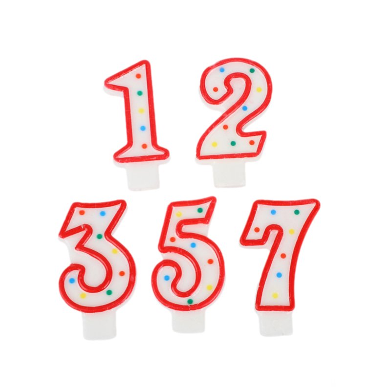 Mingsheng colorful dot child adult party number birthday candle cake decoration supply