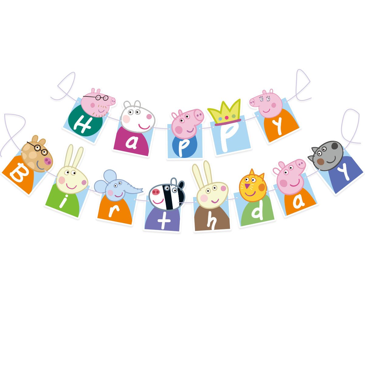 Pink Pig birthday decoration set theme party cartoon cake toppers balloons party decorations supplies cake topper paper