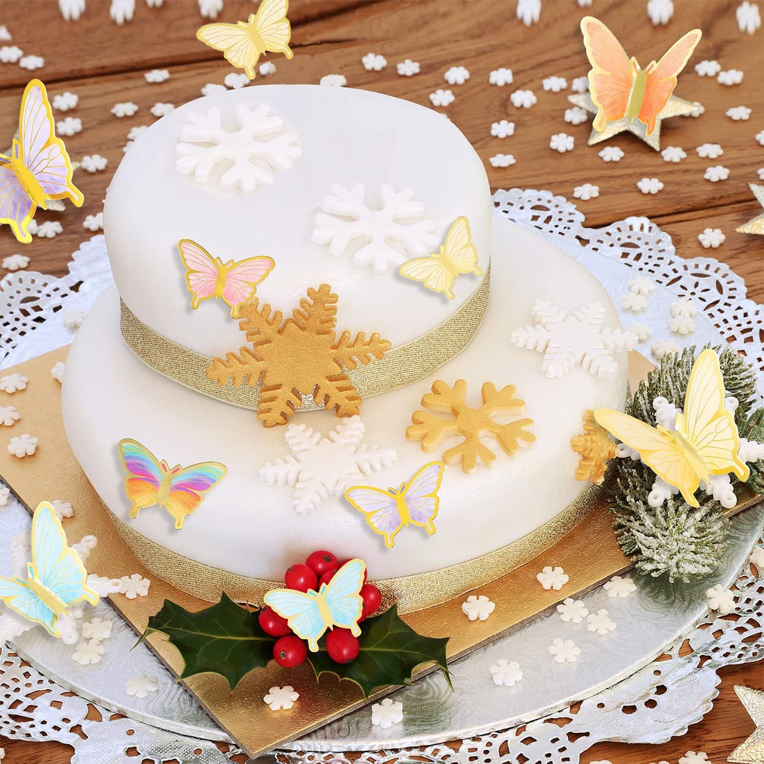 Lively 3D Butterfly Cupcake Topper Color Mixed Size Cake Food Decorations Baby Shower Girl's Birthday Butterfly Party Supplies