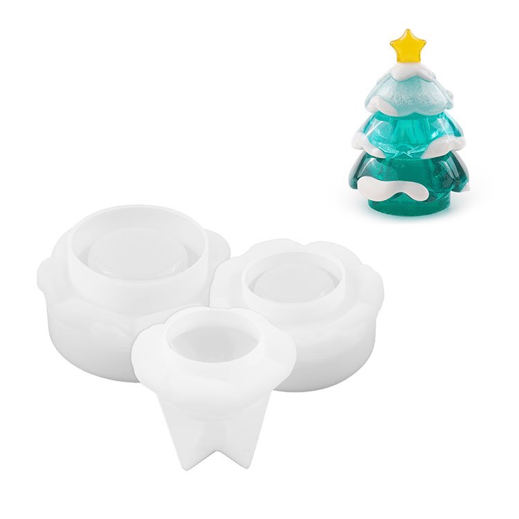 YS Christmas Tree Candlestick Silicone Molds 3 Pcs Resin Cup Making Festival Candle Holder Moulds Home Gypsum Jewelry Storage