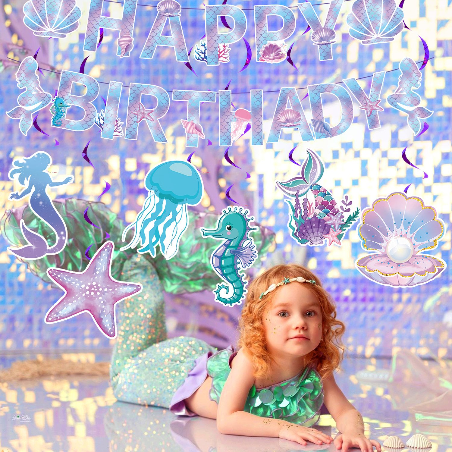 Start Party Little Mermaid Birthday Party Decorations Mermaid Birthday Banner Party Holiday Supplies