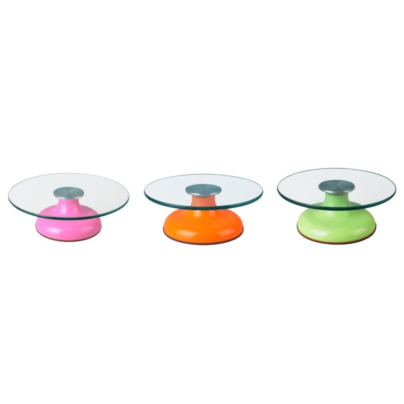 Customized 12inch Tools Decorating Stand Tempered Glass Base Giratoria Para Pastel Cake Turntable Cake Decorating Supplies