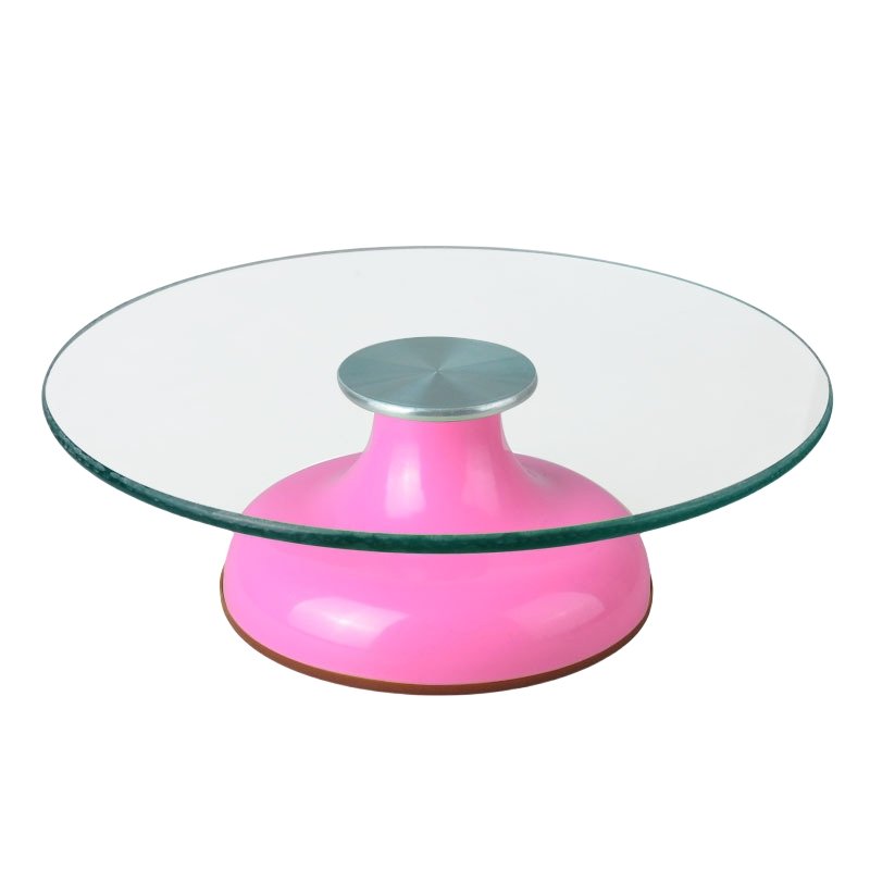 Customized 12inch Tools Decorating Stand Tempered Glass Base Giratoria Para Pastel Cake Turntable Cake Decorating Supplies