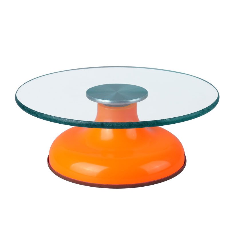 Customized 12inch Tools Decorating Stand Tempered Glass Base Giratoria Para Pastel Cake Turntable Cake Decorating Supplies