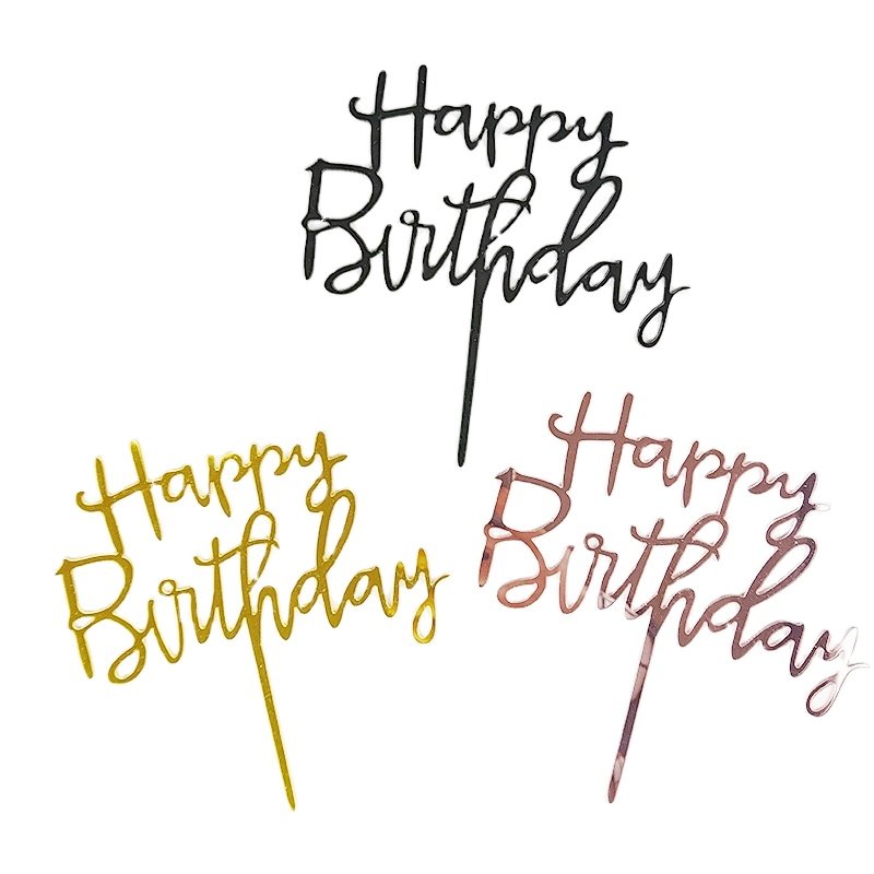 Acrylic Happy Birthday cake toppers Festival Party Decoration Dad and Mom's Birthday