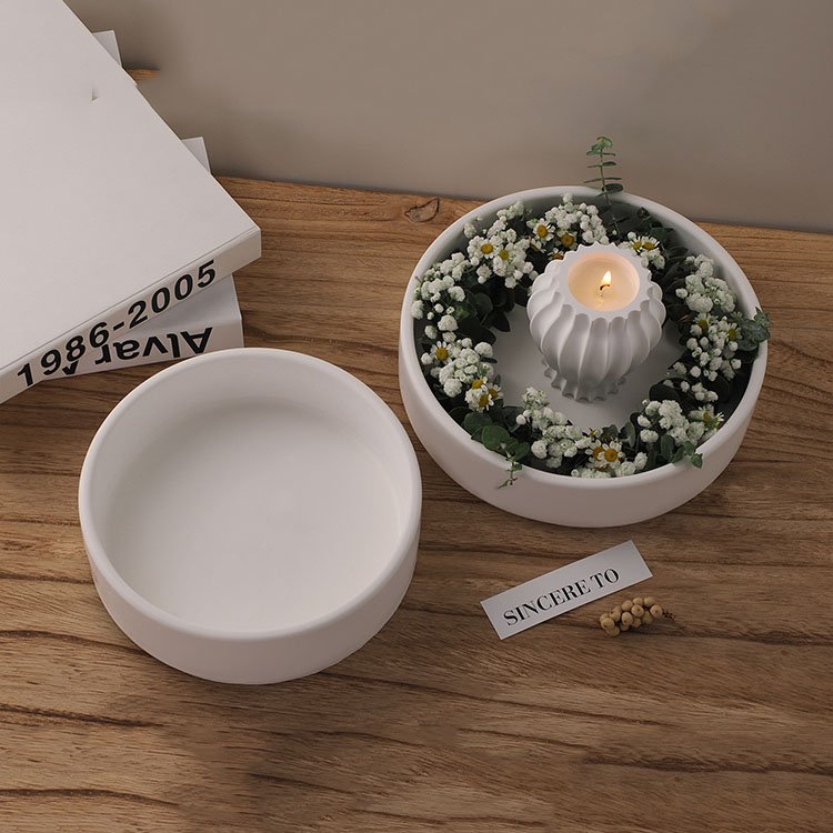 YS Large Round Candle Bowl Silicone Mold Plant Potted Gypsum Storage Box Casting Mould DIY Concrete Flower Pot Making Tool