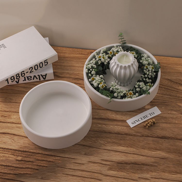 YS Large Round Candle Bowl Silicone Mold Plant Potted Gypsum Storage Box Casting Mould DIY Concrete Flower Pot Making Tool
