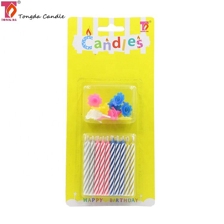 24PCS Package Colorful Rainbow Birthday Spiral Wax Candles