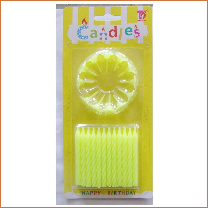 24PCS Package Colorful Rainbow Birthday Spiral Wax Candles