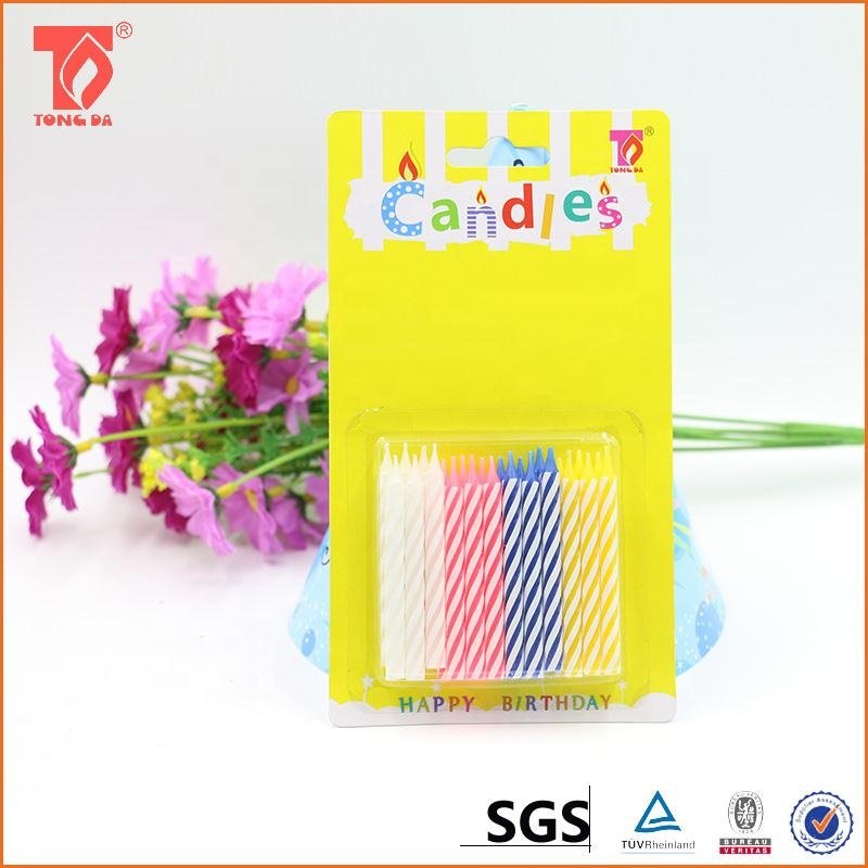 24PCS Package Colorful Rainbow Birthday Spiral Wax Candles