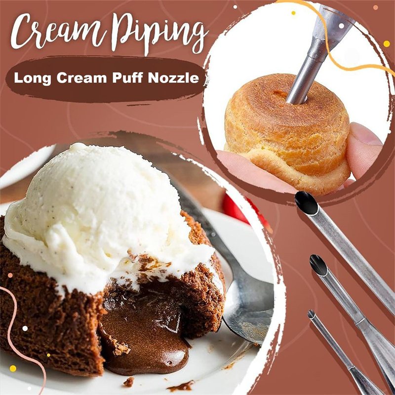 Baking Tools Supplier Kitchen Home 3pcs Piping Puff Decoration 304 Stainless Steel Pastry nozzles piping tips Cake tool Supplier