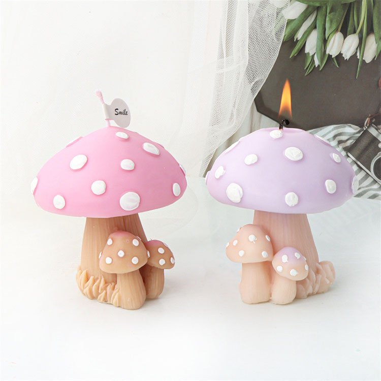 YS Mushroom Family Silicone Candle Molds Gypsum Ornaments Home Decorations Casting Mould DIY Soy Aromatherapy Candle Making