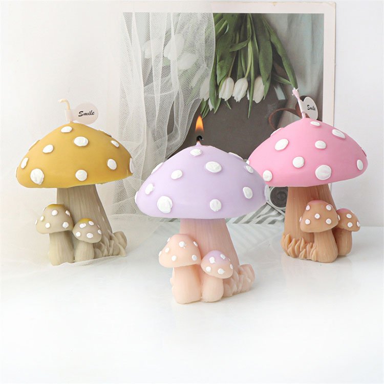 YS Mushroom Family Silicone Candle Molds Gypsum Ornaments Home Decorations Casting Mould DIY Soy Aromatherapy Candle Making