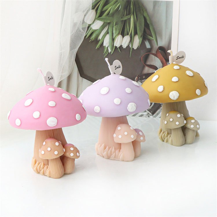 YS Mushroom Family Silicone Candle Molds Gypsum Ornaments Home Decorations Casting Mould DIY Soy Aromatherapy Candle Making