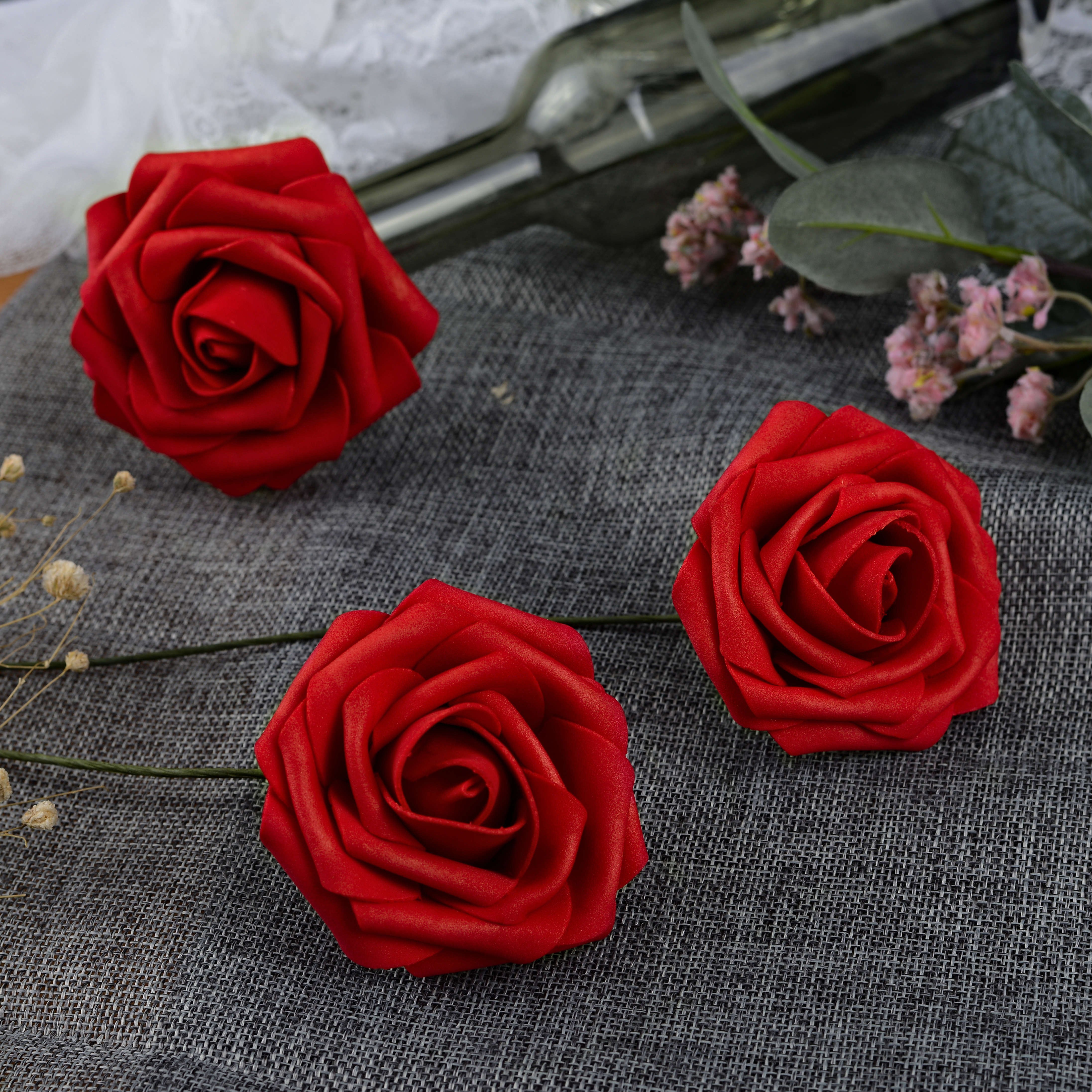 wholesale roses artificial flowers soap flowers real looking rose Red Wine foam Roses for Wedding Decoration & Supplies