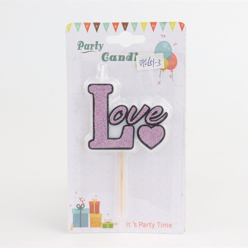 Custom Love Fancy Candles Happy Birthday Candles for Cake Decorating Supplies